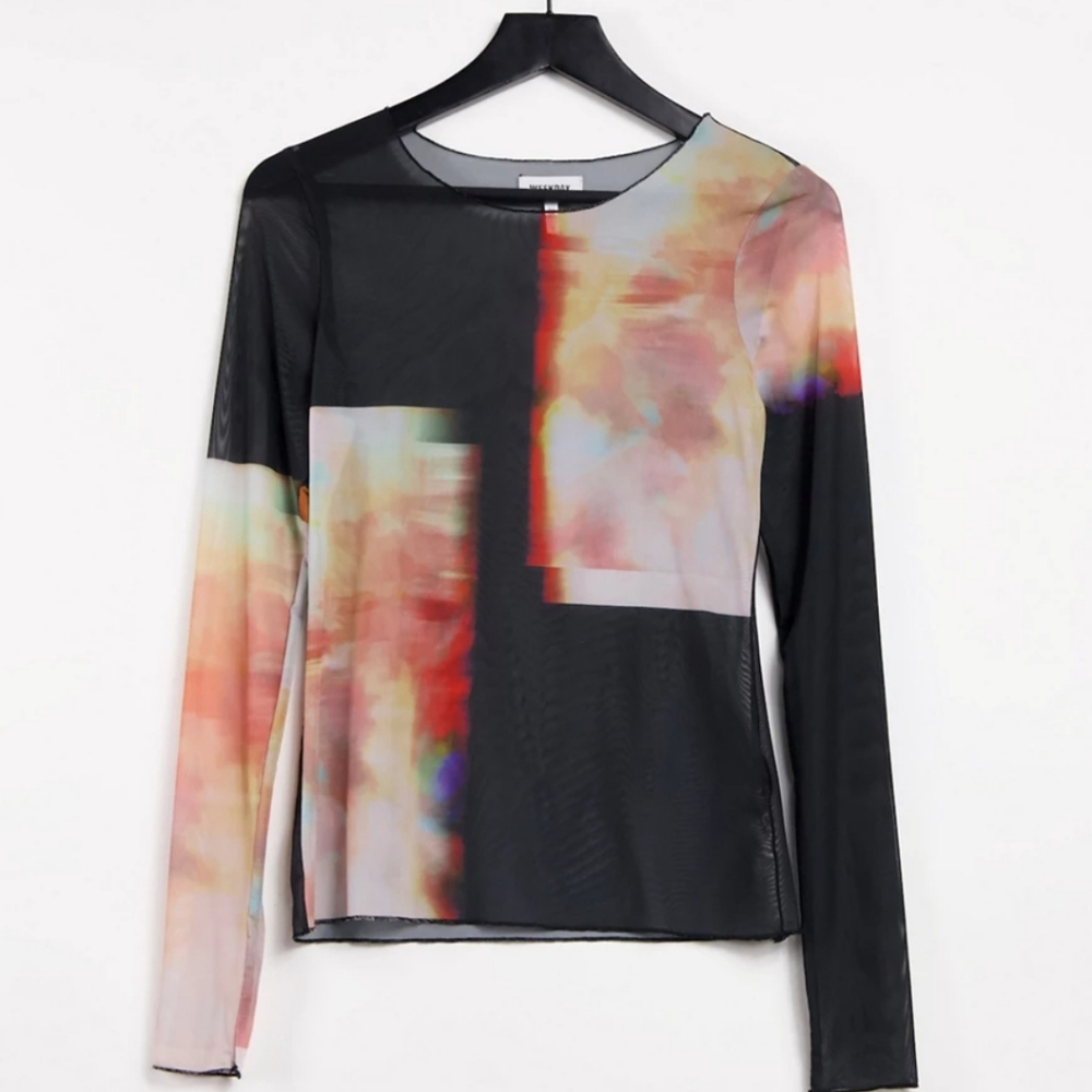 Weekday long sleeve mesh top